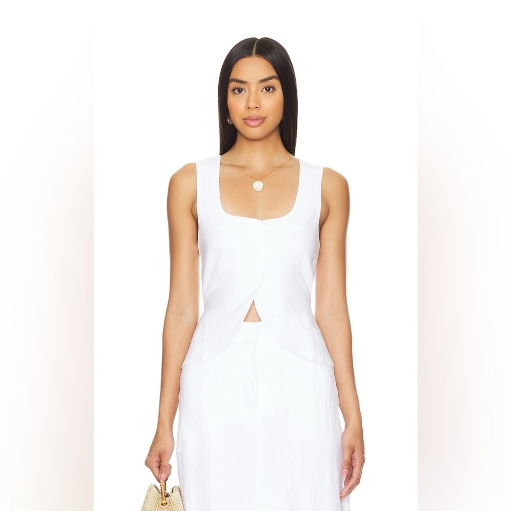 Faithfull The Brand Stanze Linen Vest In White Size Xxl Nwt